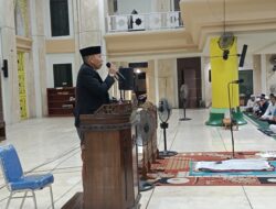 *Danyon B Pelopor Satbrimob Polda Sulsel Sampaikan Taushiyah di Masjid Agung Kota Parepare.*