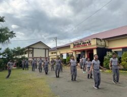 Semangat Pagi Membara, Personel Kompi 3 Batalyon D Pelopor Jaga Kebugaran Lewat Olahraga Rutin