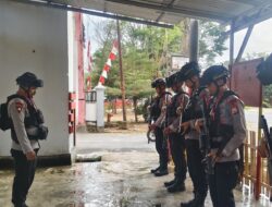 Awali tugas dengan disiplin, personel Pos Pam Mancani laksanakan apel pagi
